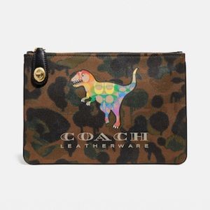 COACH TURNLOCK POUCH 26 RAINBOW SIGNATURE REXY:NWT REXY 1366